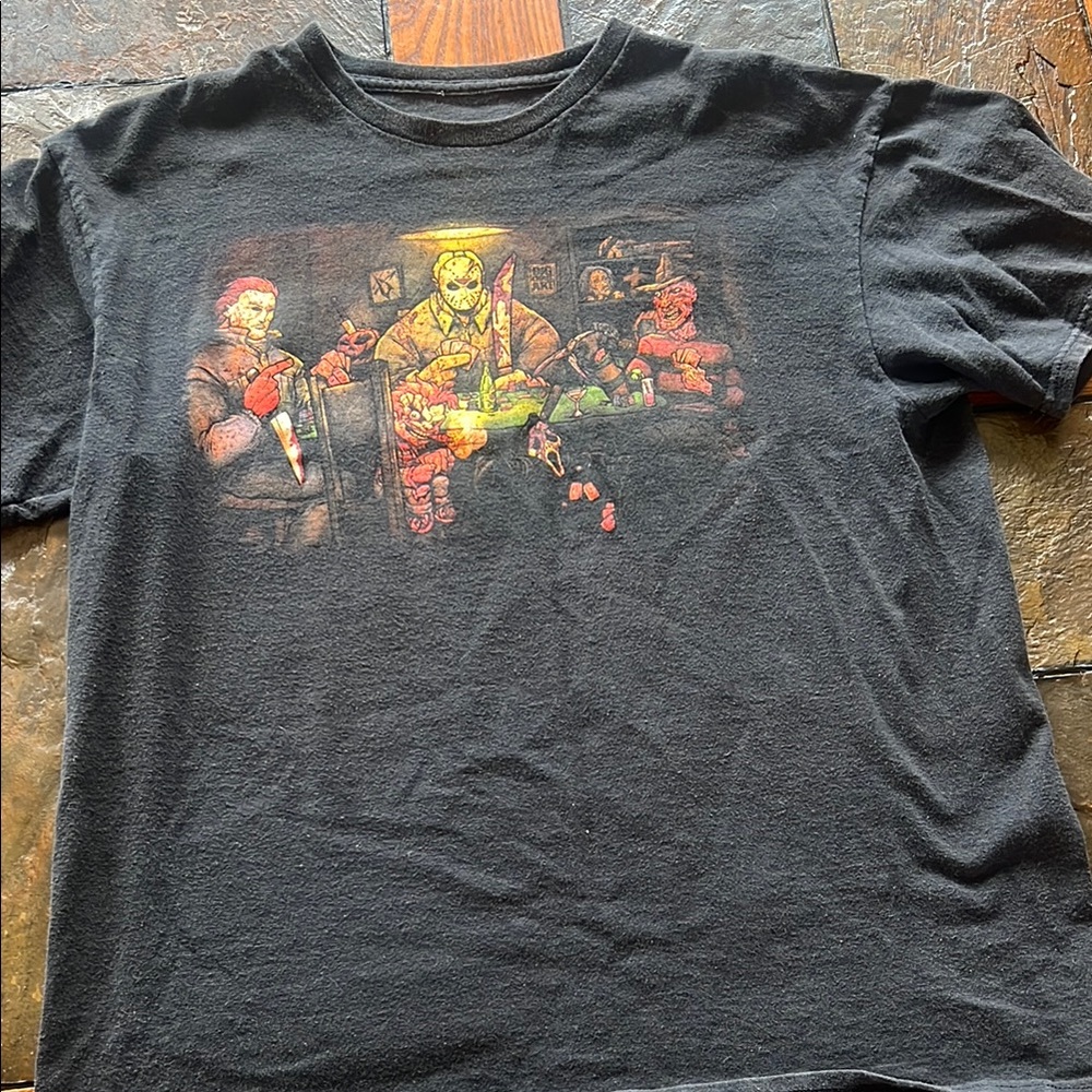 Black Short Sleeve Tee Freddy Krueger poker